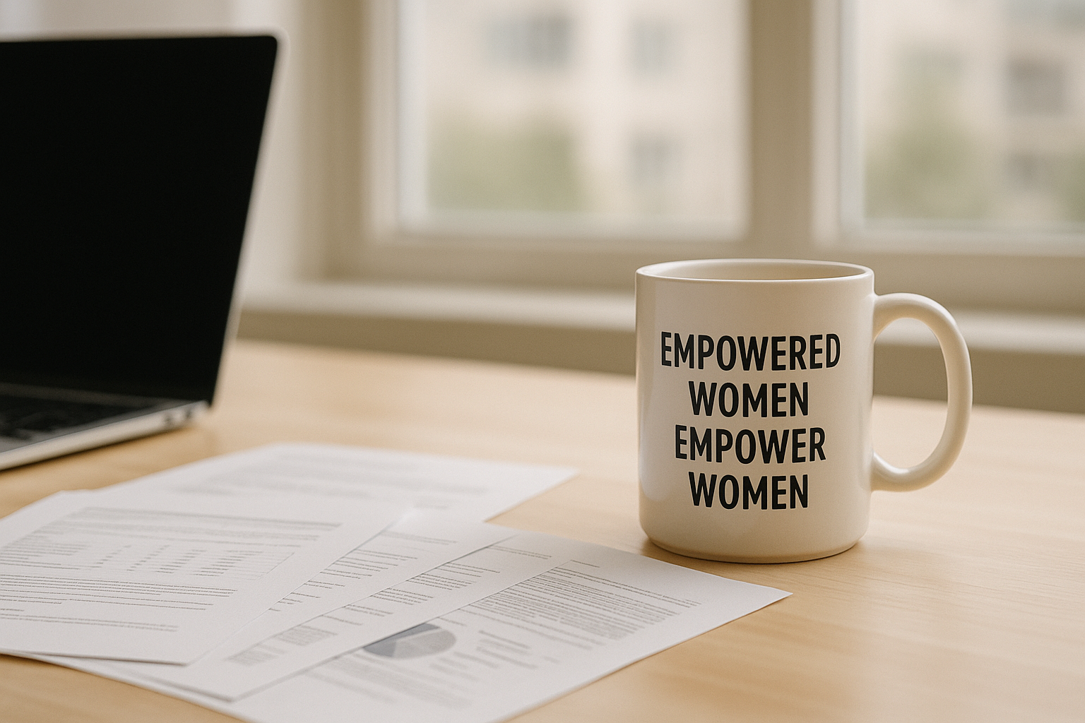 Empowered women empower women coffee mug on desk